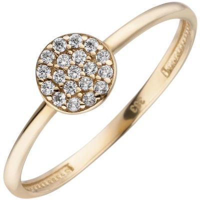 50 - Damen Ring aus 333 Gelbgold 19 Zirkonia Goldring | 53652 / EAN:4053258536476