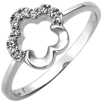 50 - Damen Ring Blume 925 Sterling Silber 11 Zirkonia | 52675 / EAN:4053258505472