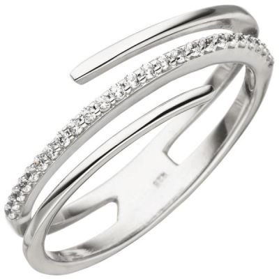 50 - Damen Ring mehrreihig 925 Sterling Silber 26 Zirkonia | 50313 / EAN:4053258352243