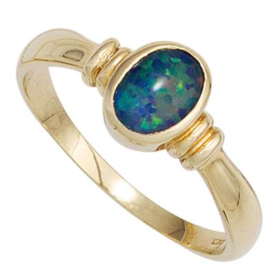 52 - Damen Ring 585 Gold Gelbgold 1 Opal-Triplette Goldring Opalring | 42402 / EAN:4053258249871