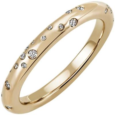 52 - Damen Ring 585 Gold Gelbgold 34 Diamanten 0,21ct. | 50443 / EAN:4053258350409