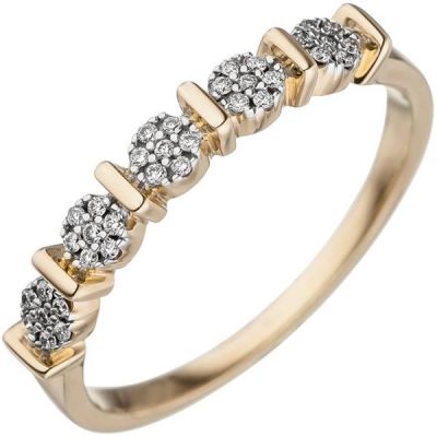 52 - Damen Ring 585 Gold Gelbgold 35 Diamanten Goldring | 48726 / EAN:4053258332450