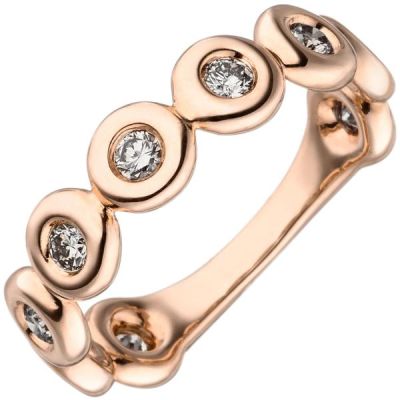 52 - Damen Ring 585 Rotgold 9 Diamanten Brillanten | 54324 / EAN:4053258544594