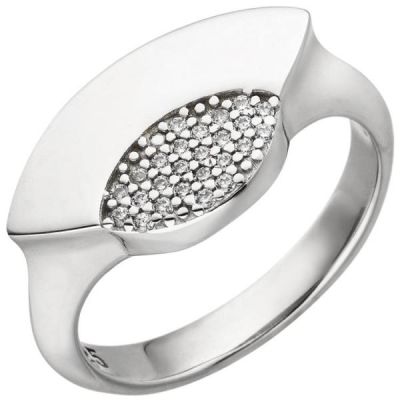 52 - Damen Ring 925 Sterling Silber 25 Zirkonia 10,2 m breit | 52428 / EAN:4053258510056