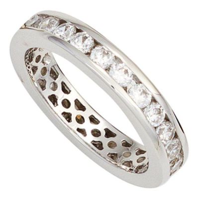 52 - Damen Ring 925 Sterling Silber rhodiniert Zirkonia rundum | 43230 / EAN:4053258262665