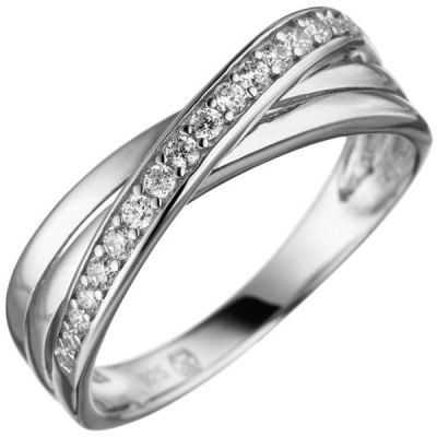 52 - Damen Ring aus 925 Sterling Silber mit Zirkonia, 5,9 mm breit | 46177 / EAN:4053258303030