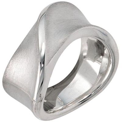 52 - Damen Ring breit 925 Sterling Silber teil matt | 26336 / EAN:4053258096482