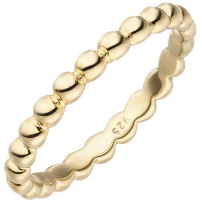 52 - Damen Ring Kugel 925 Sterling Silber gold Kugelring | 53571 / EAN:4053258532645