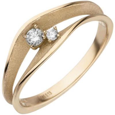 54 - Damen Ring 585 Gold Gelbgold teil matt | 53686 / EAN:4053258527665