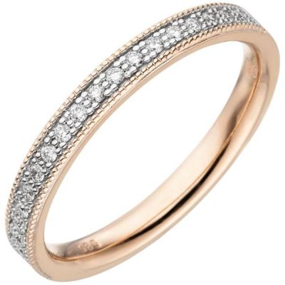 54 - Damen Ring 585 Gold Rotgold 19 Diamanten | 53423 / EAN:4053258523001