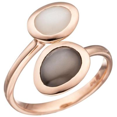 54 - Damen Ring 585 Gold Rotgold 2 Mondsteine Goldring Rotgoldring | 46230 / EAN:4053258304662