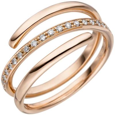 54 - Damen Ring 585 Gold Rotgold 20 Diamanten 0,14ct. | 48894 / EAN:4053258342879