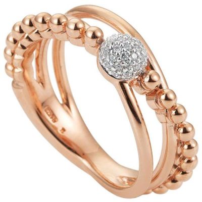 54 - Damen Ring 585 Gold Rotgold Ros©gold 31 Diamanten | 50484 / EAN:4053258348451