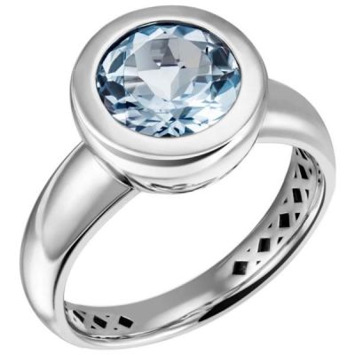 54 - Damen Ring 925 Sterling Silber mit 1 Blautopas, hellblau, blau | 53500 / EAN:4053258522028