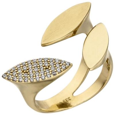 54 - Damen Ring offen 333 Gelbgold 40 Zirkonia Goldring | 51934 / EAN:4053258463550