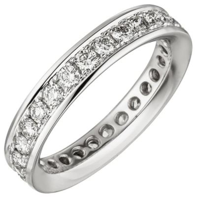 56 - Damen Memory-Ring 585 Weißgold mit Diamanten rundum | 51773 / EAN:4053258460962