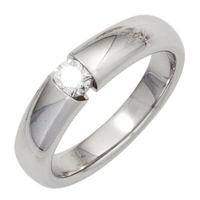 56 - Damen Ring 585 Gold Weißgold 1 Diamant Brillant 0,20ct. Diamantring | 42064 / EAN:4053258243312