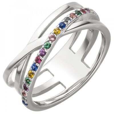 56 - Damen Ring 925 Sterling Silber mit bunten Zirkonia | 54291 / EAN:4053258547656