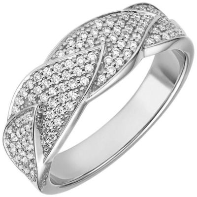 56 - Damen Ring aus 585 Gold Weißgold 119 Diamanten 0,45ct. | 52247 / EAN:4053258456750