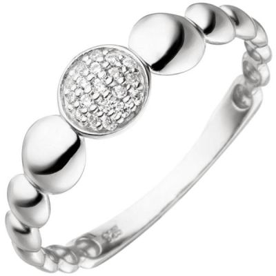 56 - Damen Ring aus 925 Sterling Silber mit 19 Zirkonia Silberring | 53366 / EAN:4053258522806