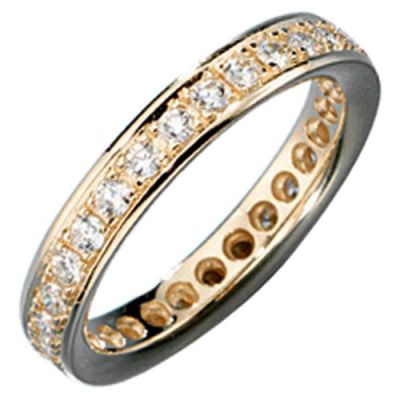56 - Memory Ring 585 Gelbgold mit Diamanten rundum Memoryring | 28095 / EAN:4053258042311