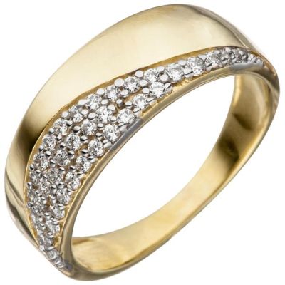 58 - Damen Ring 333 Gelbgold mit Zirkonia, Goldring | 46320 / EAN:4053258306581