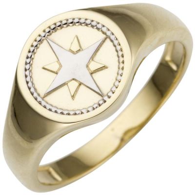 58 - Damen Ring 585 Gold Gelbgold bicolor Goldring | 53100 / EAN:4053258514900