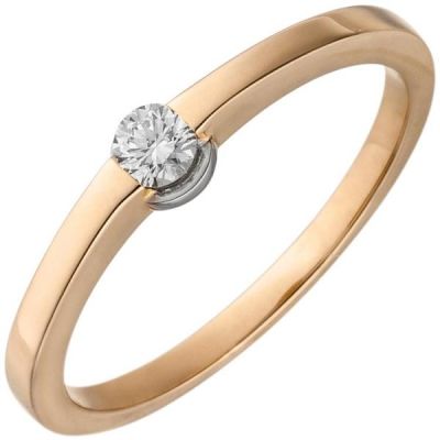 58 - Damen Ring 585 Rotgold 1 Diamant Brillant 0,15ct. Diamantring | 52520 / EAN:4053258512937