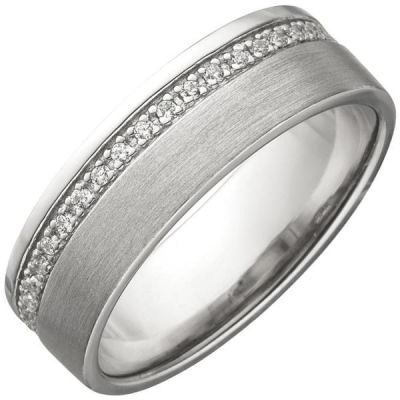 58 - Damen Ring 925 Sterling Silber matt mit Zirkonia rundum | 52297 / EAN:4053258459973