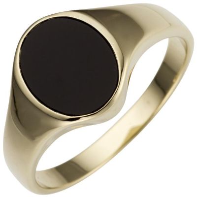 60 - Damen Ring 585 Gold Gelbgold 1 Onyx oval Goldring | 53099 / EAN:4053258514740