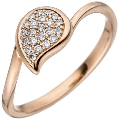 60 - Damen Ring 585 Gold Rotgold 22 Diamanten Diamantring | 48868 / EAN:4053258342619