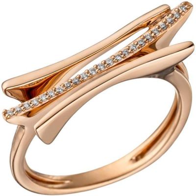 60 - Damen Ring 585 Gold Rotgold 23 Diamanten 0,07ct. | 46758 / EAN:4053258317402