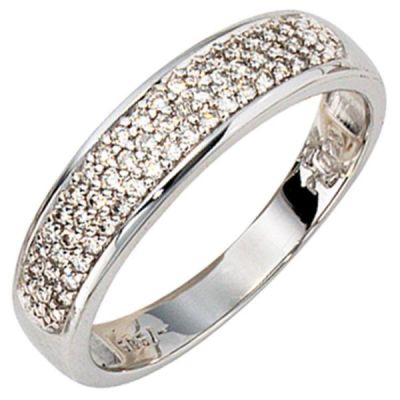 60 - Damen Ring 585 Gold Weißgold, 50 Diamanten 0,25ct. | 34284 / EAN:4053258038925