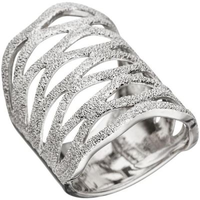 60 - Damen Ring breit 925 Sterling Silber mit Struktur, 26 mm breit | 46371 / EAN:4053258316221