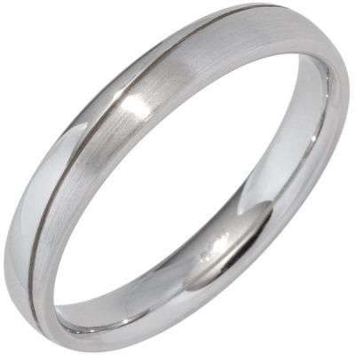 60 - Partner Ring 925 Sterling Silber, rhodiniert, mattiert | 45123 / EAN:4053258294468