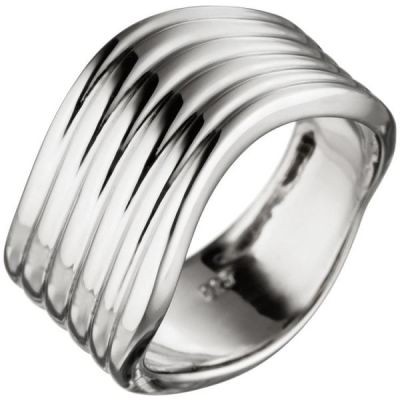 62 - Damen Ring, breit 925 Sterling Silber, rhodiniert | 46397 / EAN:4053258316597