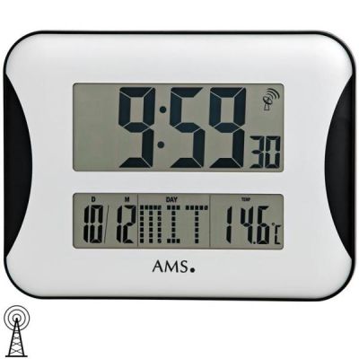 AMS 5894 Wanduhr Tischuhr Funk digital mit Datum Thermometer | 44636 / EAN:4037445152045