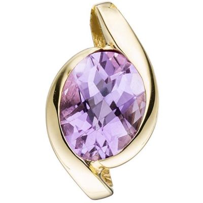 Anhänger 333 Gold Gelbgold 1 Amethyst lila violett Gold-Anhänger | 44908 / EAN:4053258291498