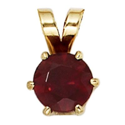 Anhänger 585 Gold Gelbgold 1 Granat rot Gold Anhänger | 39700 / EAN:4053258205211