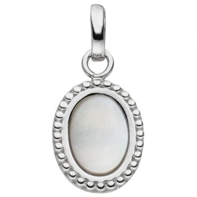 Anhänger 925 Sterling Silber 1 Perlmutt-Einlage oval | 53531 / EAN:4053258533963