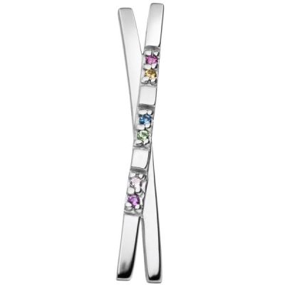 Anhänger 925 Sterling Silber 6 bunte Zirkonia | 54298 / EAN:4053258543399