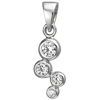 Anhänger 925 Sterling Silber mit 4 Zirkonia Silberanhänger | 52699 / EAN:4053258503195