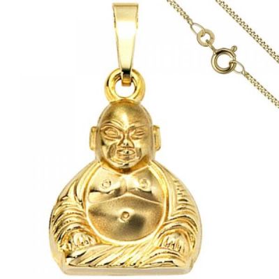 Anhänger Buddha 333 Gold Gelbgold mit Kette 45 cm | 49882 / EAN:4053258347263