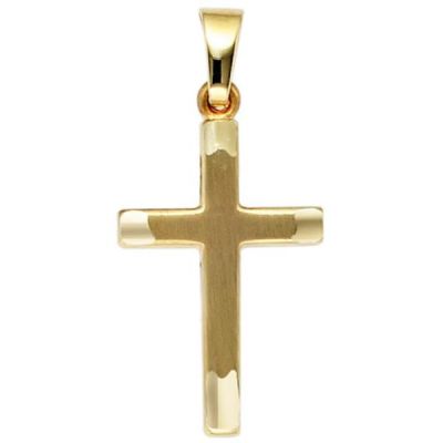 Anhänger Kreuz 333 Gold Gelbgold mattiert Kreuz Anhänger Goldkreuz | 39503 / EAN:4053258202661