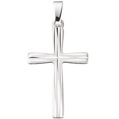 Anhänger Kreuz 585 Gold Weißgold mattiert KreuzAnhänger Goldkreuz | 45141 / EAN:4053258294956