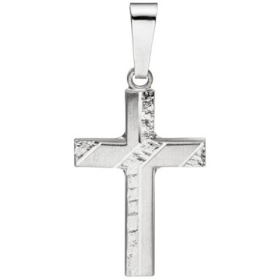 Anhänger Kreuz 925 Silber matt gehämmert KreuzAnhänger | 46728 / EAN:4053258311615