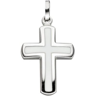 Anhänger Kreuz 925 Silber weiß Kreuzanhänger Silberkreuz | 47095 / EAN:4053258324332