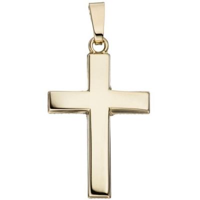 Anhänger Kreuz schlicht 585 Gold Gelbgold Kreuz Anhänger Goldkreuz | 46710 / EAN:4053258311455