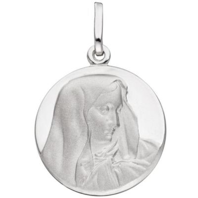 Anhänger Madonna 925 Sterling Silber rund mattiert Silberanhänger | 46270 / EAN:4053258305645