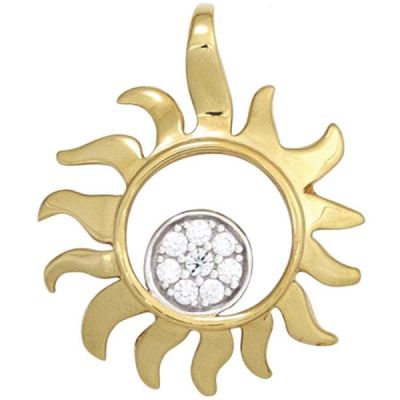 Anhänger Sonne 585 Gelbgold teilrhodiniert 8 Diamanten 0,07ct. | 42163 / EAN:4053258246146